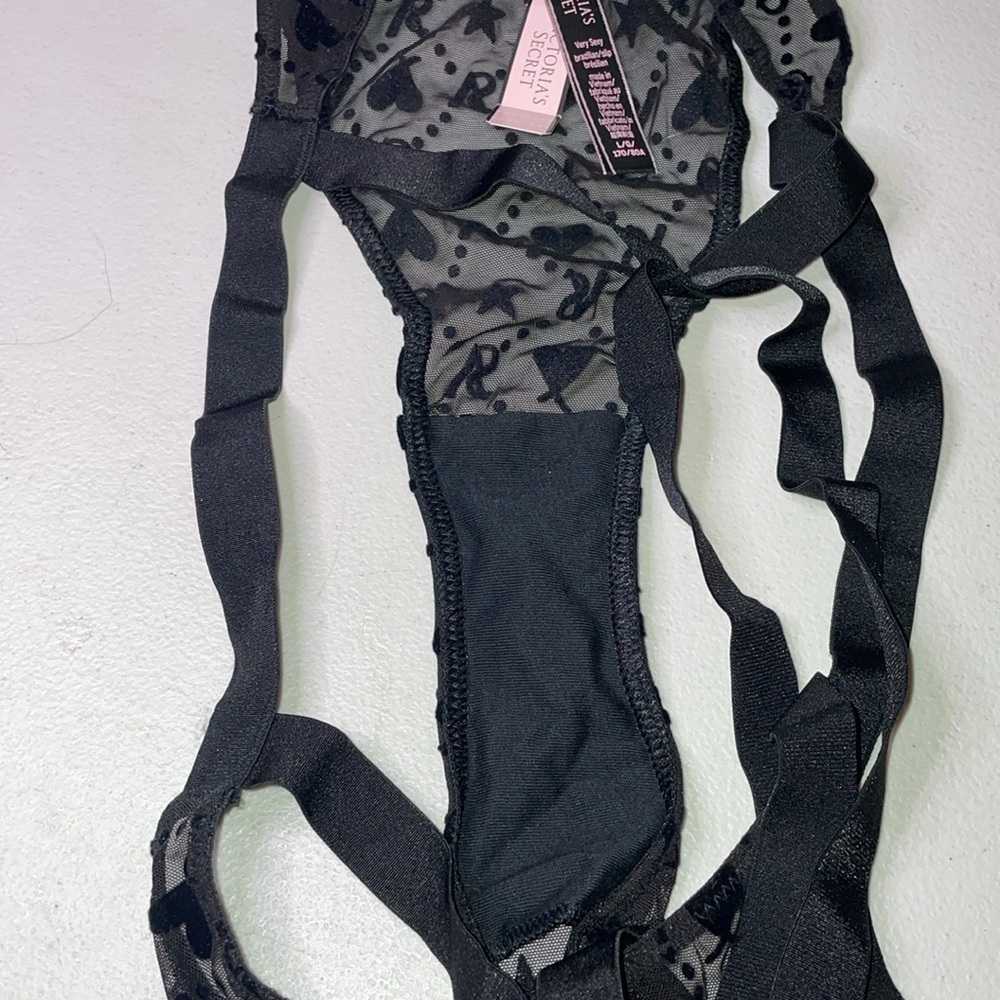 New with Tags Victoria’s Secret Panties VS Signature Print Panty Black Brazilian - Picture 11 of 11